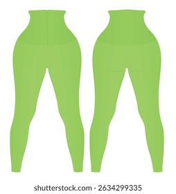 Calça apertada verde leggings. ilustração vetorial