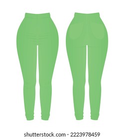 Green  tight pants. vector illustration