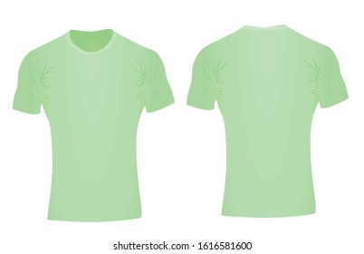 Green tight t shirt. vector illustration