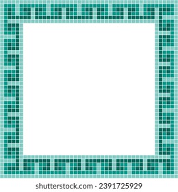 Green tile frame, Mosaic tile frame or background, Tile background, Seamless pattern, Mosaic seamless pattern, Mosaic tiles texture or background. Bathroom wall tiles, swimming pool tiles.