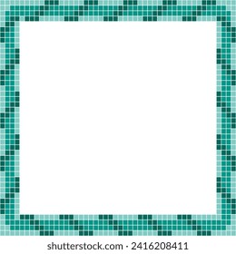 Green tile frame, Mosaic tile frame or background, Tile background, Seamless pattern, Mosaic seamless pattern, Mosaic tiles texture or background. Bathroom wall tiles, swimming pool tiles.