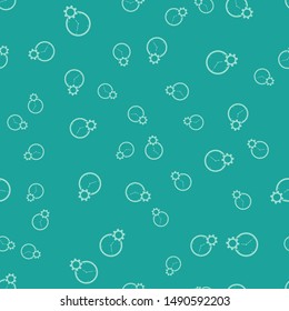 Green Time Management icon isolated seamless pattern on green background. Clock and gear sign. Productivity symbol.  Vector Illustration