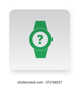 Green Time Question icon on white app button