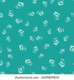 Green Time to sleep icon isolated seamless pattern on green background. Sleepy zzz. Healthy lifestyle.  Vector