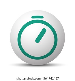 Green Timer icon on white sphere