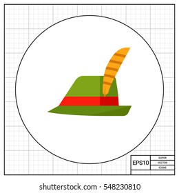 Green Tirol hat vector icon