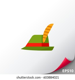 Green Tirol hat vector icon