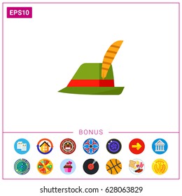 Green Tirol hat vector icon