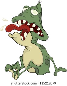 The green toad . Cartoon