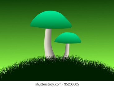 Green toadstools