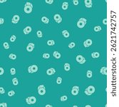 Green Toilet paper roll icon isolated seamless pattern on green background.  Vector Illustration
