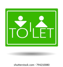 GREEN TOILET SIGN vector