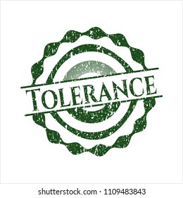 Green Tolerance distressed grunge stamp