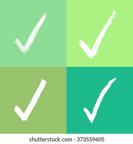 Green tone check mark set Vector EPS10, Great for any use