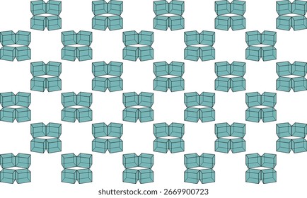 green tone cube 3D seamless repeat pattern, replete image design for fabric printing or wallpaper, green abstract wall, checkerboard