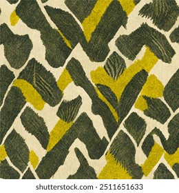 Green tone Ethnic Ikat seamless pattern.  Abstract Motif Ikat art. Ikat ethnic tribal, boho colors background art. Illustration for greeting cards, printing and other design project.