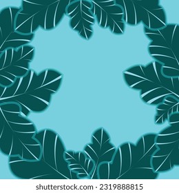 Fondo del Vector de Hojas Florales de Tono Verde