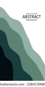 vector de corte de capa de tono verde Ilustración fondo abstracto