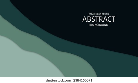 vector de corte de capa de tono verde Ilustración fondo abstracto