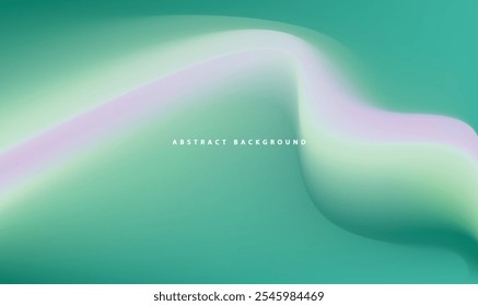 Green Tone Motion Waves with Light Purple Accent Abstract Mesh Vector Background | Modern and Elegant Wallpaper Design