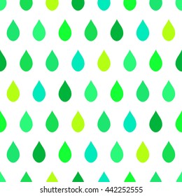 Green Tone Rain White Background Vector Illustration