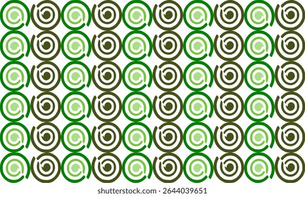 Tom verde padrão sem emenda com círculos de coluna vertical, bloco espiral de spin difuso repete o padrão sem emenda, design para impressão de tecido ou papel de parede, padrão de tira vertical