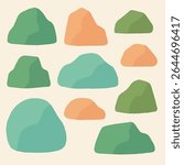 Green Toned Abstract Rock Shapes