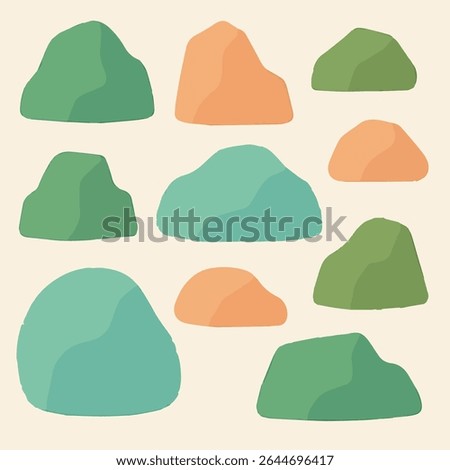 Green Toned Abstract Rock Shapes