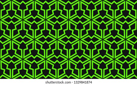 Green tones. Geometric design seamless pattern. Vector illustration