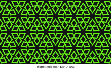 Green tones. Geometric design seamless pattern. Vector illustration