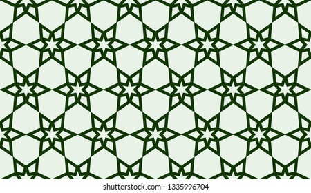 Green tones. Geometric design seamless pattern. Vector illustration
