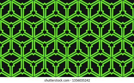 Green tones. Geometric design seamless pattern. Vector illustration