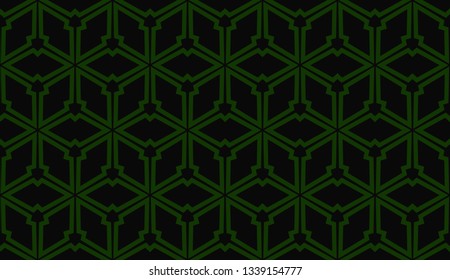 Green tones. Geometric design seamless pattern. Vector illustration