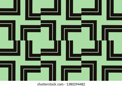 Green tones. For the interior design, printing, textile industry. Geometric pattern as seamless vector illustration