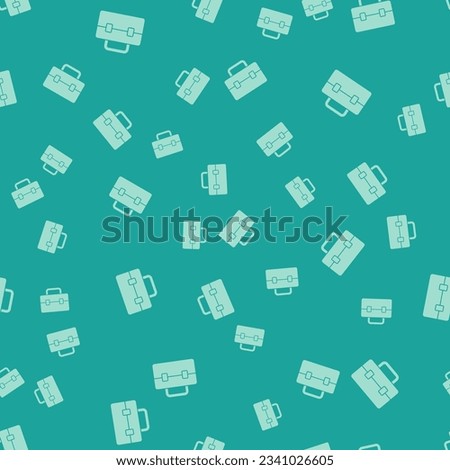 Green Toolbox icon isolated seamless pattern on green background. Tool box sign.  Vector