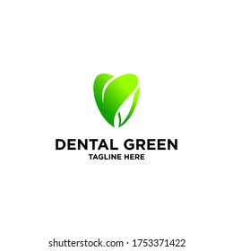
green tooth design logo template
