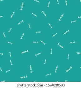 Green Tooth drill icon isolated seamless pattern on green background. Dental handpiece for drilling and grinding tools.  Vector Illustration