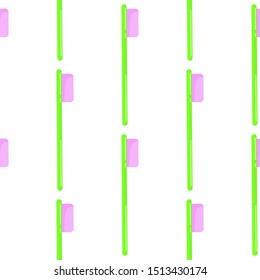Green toothpaste in flat style seamless pattern on white background. Vector illustration