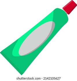Green toothpaste, illustration, vector on a white background.