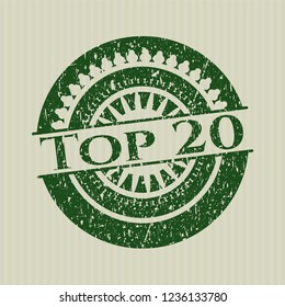 Green Top 20 distressed rubber seal with grunge texture