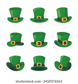 A green top hat with a gold belt. Elements for st.patrick's day festival