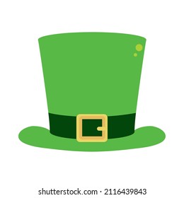 Green Top Hat Icon Isolated