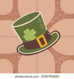 Green top hat, vector illustration for St. Patrick's Day. Festive vector art