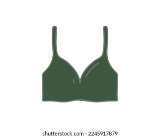 Green top. Lingerie. Flat vector illustration