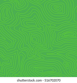Mapa topográfico verde del terreno como contorno. Patrón sin fisuras. Antecedentes del mapa geográfico. Ilustración vectorial