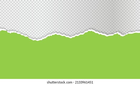 grüne, abgerundete Papierkante Vorlage gerippt horizontale Streifen mit Schatten Randstruktur Design Vektorgrafik