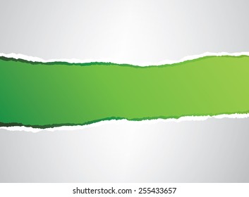 Green torn roll paper 