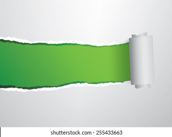 Green torn roll paper 