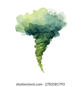 Green tornado cloud swirling storm