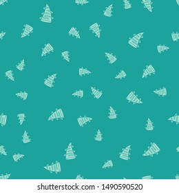 Green Tornado icon isolated seamless pattern on green background.  Vector Illustration